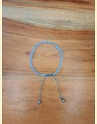 Bracelet "minéral étincelant" calcédoine bleue