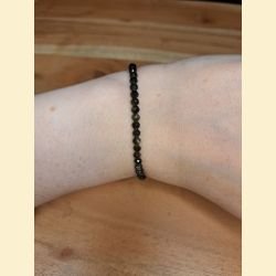 Bracelet "minéral étincelant" obsidienne dorée