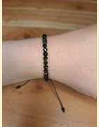Bracelet "minéral étincelant" obsidienne dorée