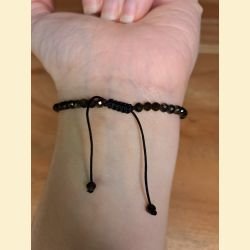 Bracelet "minéral étincelant" obsidienne dorée