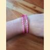 Manchette macramé rose