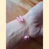 Manchette macramé rose