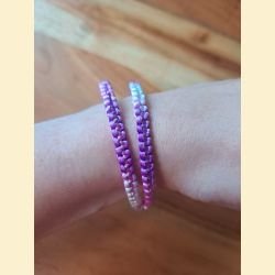 Manchette macramé mauve