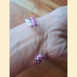 Manchette macramé mauve