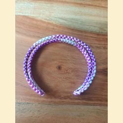 Manchette macramé mauve