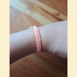 Bracelet macramé saumon