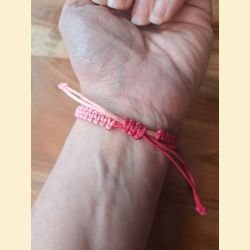 Bracelet macramé rose