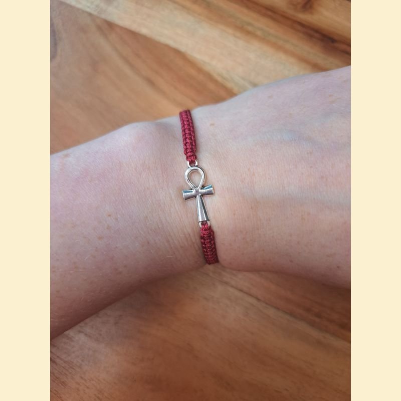 Bracelet macramé bordeaux