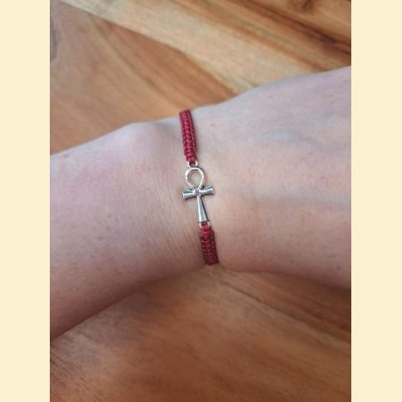 Bracelet macramé bordeaux