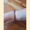 Bracelet macramé rouge, noir et blanc
