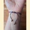 Bracelet macramé rouge, noir et blanc