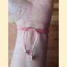 Bracelet macramé rose métallisé