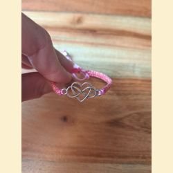 Bracelet macramé rose métallisé
