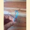 Bracelet macramé bleu métallisé