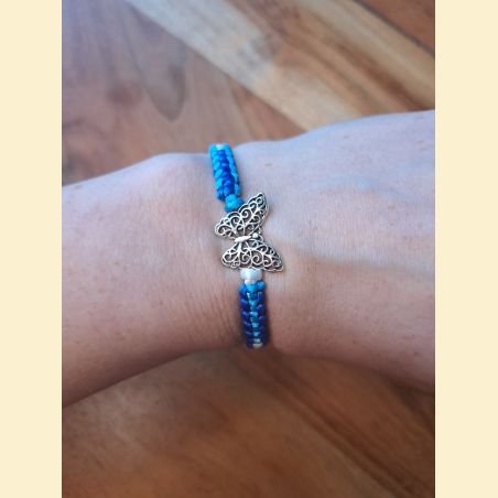 Bracelet macramé bleu