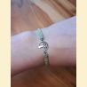 Bracelet macramé vert métallisé