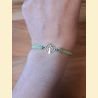 Bracelet macramé vert métallisé