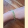 Bracelet macramé vert métallisé