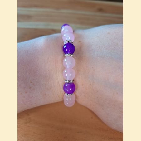 Bracelet rose et mauve