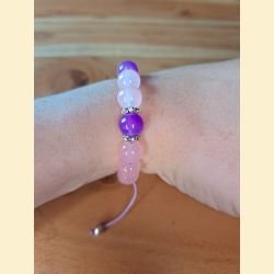 Bracelet rose et mauve