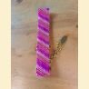 Bracelet manchette tissage de perles d'Asie rose
