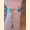 Bracelet manchette tissage de perles d'Asie turquoise