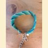 Bracelet manchette tissage de perles d'Asie turquoise