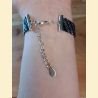 Bracelet manchette tissage de perles d'Asie noir