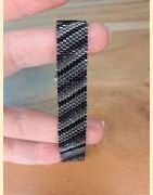 Bracelet manchette tissage de perles d'Asie noir