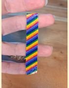 Bracelet manchette tissage de perles d'Asie arc-en-ciel