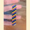 Bracelet manchette tissage de perles d'Asie arc-en-ciel
