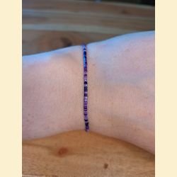 Bracelet perles d'Asie mauves