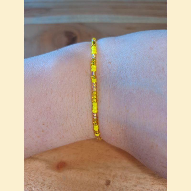 Bracelet rocailles jaunes Bracelet rocailles jaunes