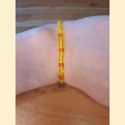 Bracelet rocailles jaunes et orange
