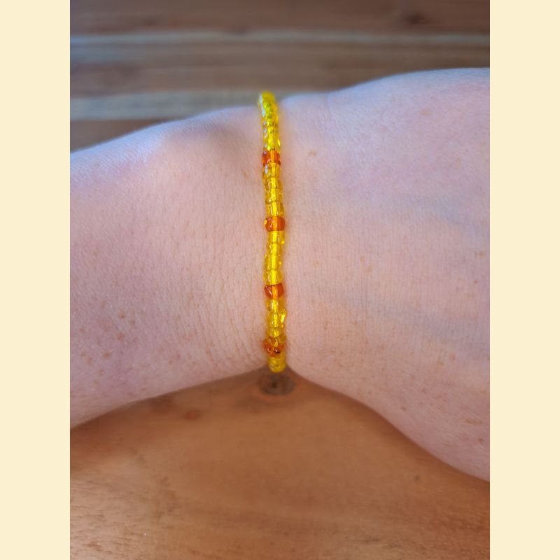 Bracelet rocailles jaunes et orange Bracelet rocailles jaunes et orange
