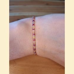 Bracelet rocailles roses