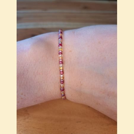 Bracelet rocailles roses