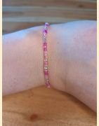 Bracelet rocailles roses