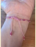 Bracelet rocailles roses