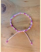 Bracelet rocailles roses