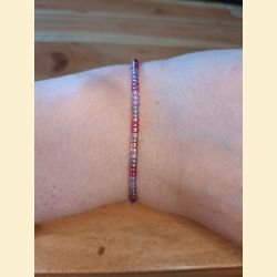 Bracelet rocailles roses et mauves