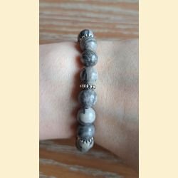 Bracelet en jaspe gris