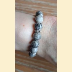 Bracelet en jaspe gris