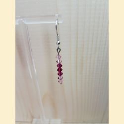 Boucle d'oreilles Chute de cristal rose