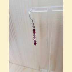 Boucle d'oreilles Chute de cristal rose