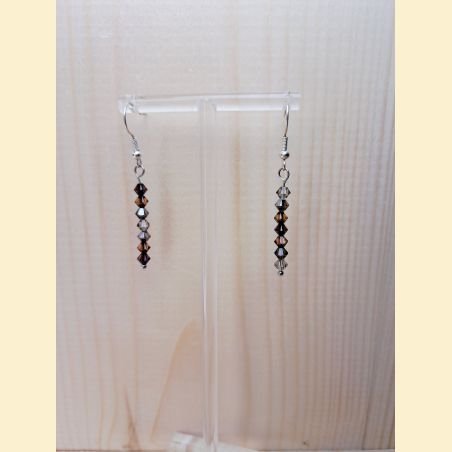 Boucles d'oreilles Chute de cristal brun