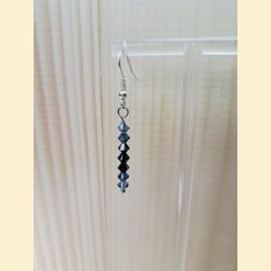 Boucles d'oreilles Chute de cristal noir