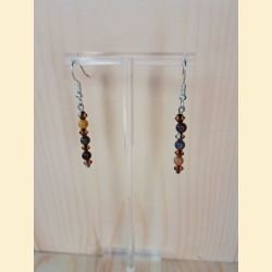 Boucle d'oreilles Chute de pierre et cristal jaspe