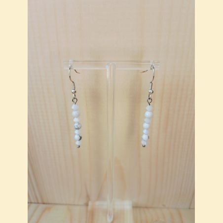 Boucles d'oreilles Chute de pierre et de cristal howlite