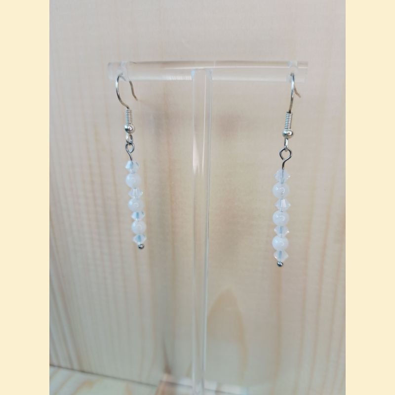 Boucles d'oreilles Chute de pierre et de cristal pierre de lune
